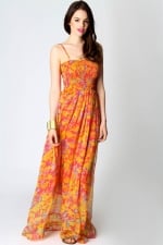 Orange maxi dress at Boohoo