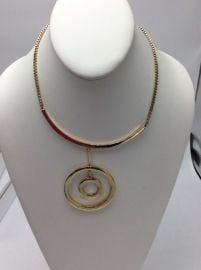 45 ANNE KLEIN Goldtone Orbital Pendant Collar Necklace 815 eBay at eBay