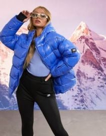 4505 ski high shine padded ski jacket with funnel neck at ASOS