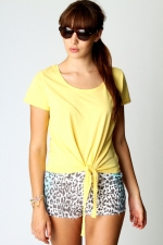 Yellow tie front top like Emilys at Boohoo