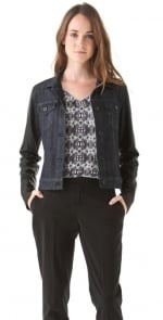 Aria's leather sleeve jacket at Shopbop