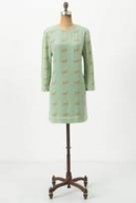 Spencer's green donkey dress at Anthropologie