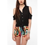 Shoulder cutout top  at Urban Outfitters