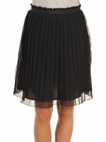 Black pleated skirt at 6pm