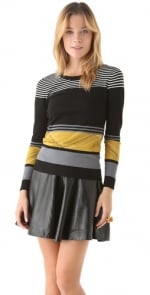 Rachel's yellow stripe sweater at Shopbop