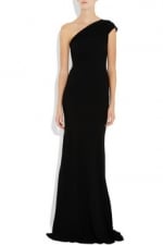 Black one shoulder gown at Net A Porter