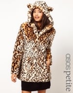 Leopard coat with ears at Asos