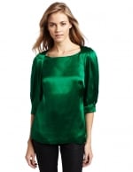 Green silk blouse like Robins at Amazon