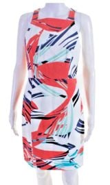 4COLLECTIVE Slim Sheath Dress SZ 6 100 Cotton Abstract Zipper NEW WITH TAGS eBay at eBay