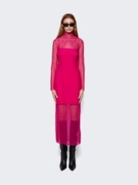 4G Long Sleeve Lace Dress Fuchsia at The Webster