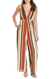 4SI3NNA   Stripe Deep V Jumpsuit   Nordstrom Rack at Nordstrom Rack