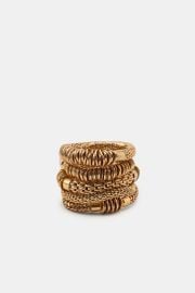 5 Pack Of Elastic Metallic Piece Bracelets at Zara