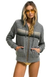 5 STRIPE HOODIE - HEATHER GREY GREY - Aviator Nation at Aviator Nation