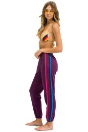 5 STRIPE SWEATPANTS - PURPLEPINK PURPLE - Aviator Nation at Aviator Nation