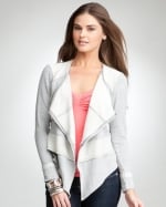 Light grey jacket at Bebe