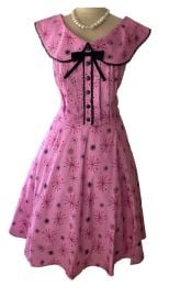 50s Vintage Inspired Dress Pink 50s Astro Print Retro Dress UK - at Etsy