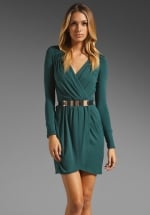 Green wrap dress like Robins at Revolve