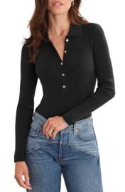 525 Ginny Collar Long Sleeve Henley Top at Nordstrom