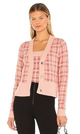 525 Plaid Cropped Cardigan in Blushing Multi at Revolve