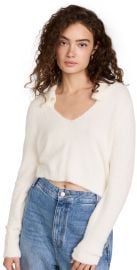 525 Short Eyelash Collared Cardigan at Shopbop