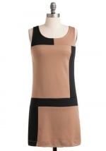 Tan shift dress at Modcloth