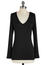 Black v neck top at Modcloth