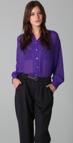 Sheer purple blouse at Shopbop