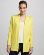 Yellow open cardigan at Neiman Marcus