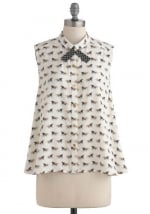 Mindy's bow tie top at Modcloth