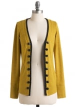 Mindy's yellow cardigan at Modcloth