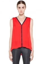 Zoe's red top at Forward by Elyse Walker