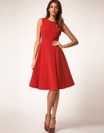 Red midi dress like Robins at Asos