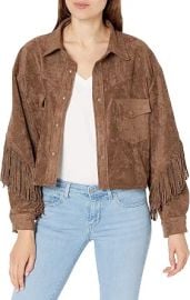 [BLANKNYC] Women's Faux Suede Fringe Jacket at Amazon