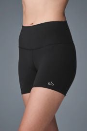 5quot Airbrush High-Waist Biker Short - Black Alo Yoga at Alo Yoga