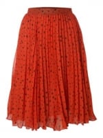 Orange pleated skirt at House of Fraser