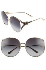 63mm Gradient Oversize Open Temple Round Sunglasses at Nordstrom