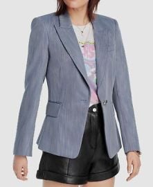 650 LINI Womenaposs Blue Peak-Lapel Solid Suit One-Button Evening Jacket Blazer 8 eBay at eBay