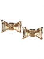 Gold bow earrings at Pink Mascara