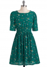 Green printed dress at Modcloth