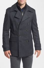 7 Diamonds and39Glasgowand39 Regular Fit Double Breasted Coat in charcoal at Nordstrom