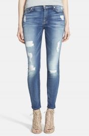 7 For All Mankind   Destroyed Ankle Skinny Jeans  Distressed Authentic Light at Nordstrom