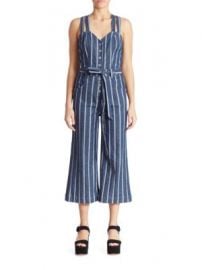 7 For All Mankind - Striped Denim Jumpsuit at Saks Fifth Avenue