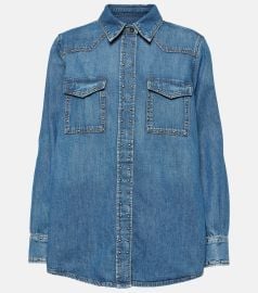 7 For All Mankind Emilia studded denim shirt at Mytheresa