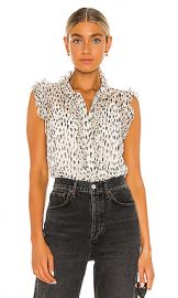 7 For All Mankind Sleeveless Top With Ruffles in Snow Leopard from Revolve com at Revolve