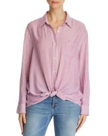 7 For All Mankind Striped High Low Shirt Women - Bloomingdale s at Bloomingdales