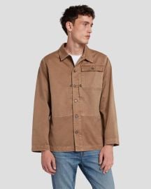 7 for All Mankind Military Overshirt in Sand at 7 For All Mankind