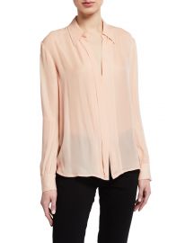 7 for All Mankind Minimal Placket Long-Sleeve Shirt at Neiman Marcus