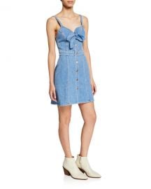 7 for all mankind Double Bow-Front Sweetheart Sleeveless Denim Dress at Neiman Marcus