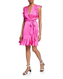 7 for all mankind Sleeveless Ruffle Wrap Dress at Neiman Marcus