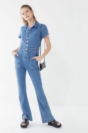 70s Denim Collared Button-Front Jumpsuit by BDG at Urban Outfitters